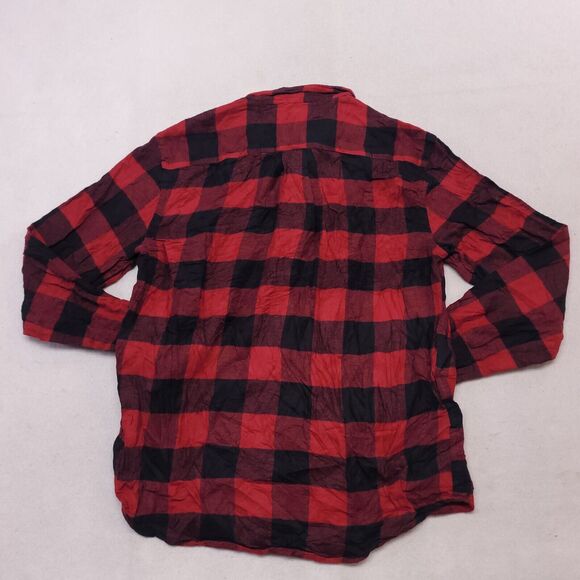 Croft & Barrow Buffalo Check Flannel Button Up Shirt Mens Size Medium M Red - Picture 10 of 10